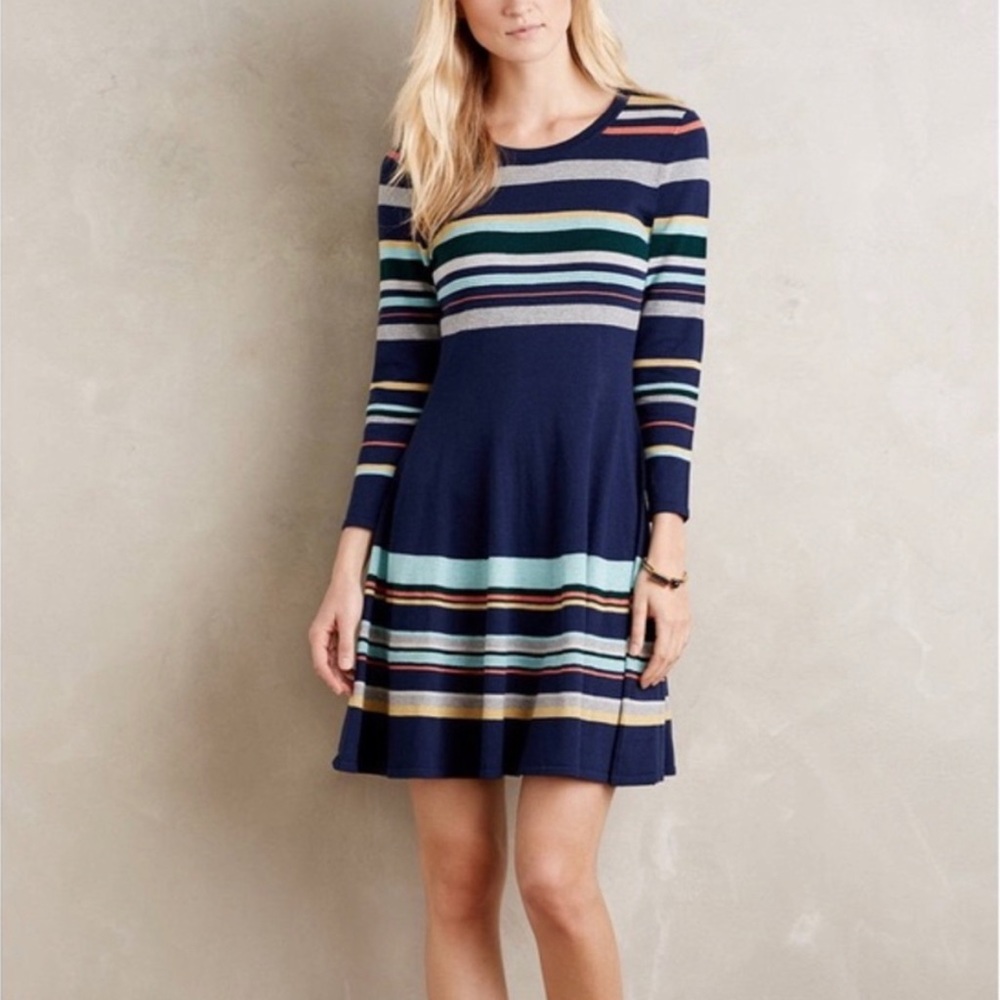 Anthropologie striped sweater dress